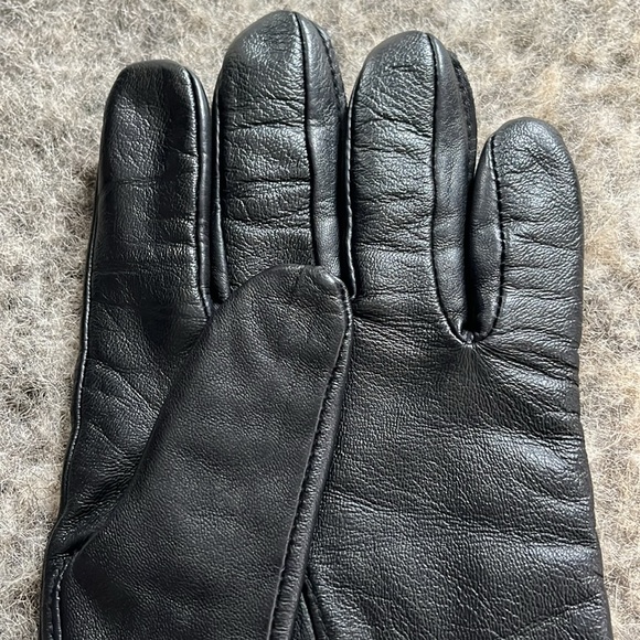 J.Crew Men’s Black Cashmere Lined Leather Gloves—Large - Picture 5 of 9